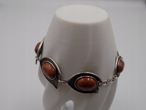 Piękna, damska, srebrna bransoletka PIASEK PUSTYNI srebro 925 oksyda