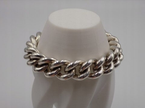 Piękna, damska, srebrna, duża, bransoletka - srebro 925 biżuteria - VINTAGE