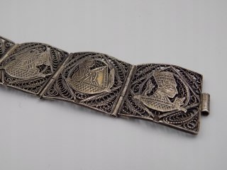 Piękna, damska, stara, srebrna bransoletka FILIGRAN EGIPT - srebro VINTAGE