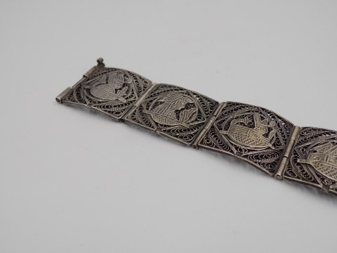 Piękna, damska, stara, srebrna bransoletka FILIGRAN EGIPT - srebro VINTAGE
