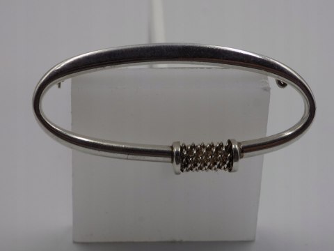 Piękna, stara, damska, duża, srebrna broszka - srebro 925 - VINTAGE