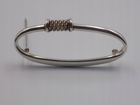 Piękna, stara, damska, duża, srebrna broszka - srebro 925 - VINTAGE