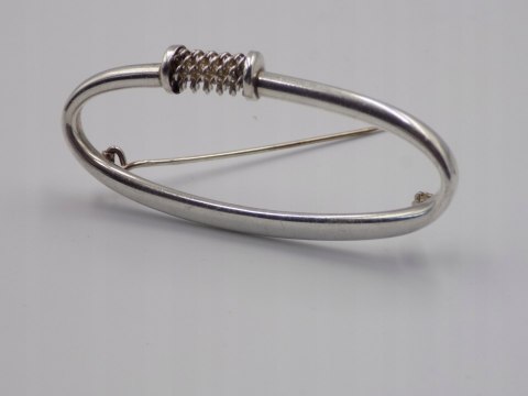 Piękna, stara, damska, duża, srebrna broszka - srebro 925 - VINTAGE