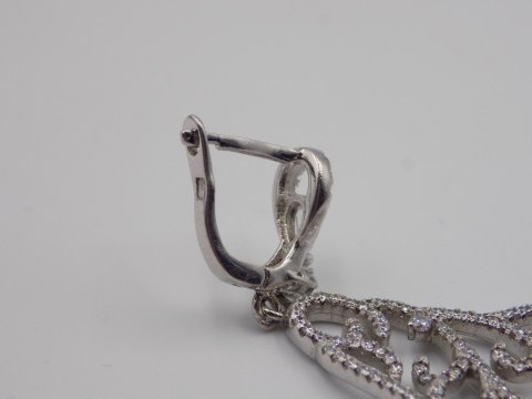 Piękne, damskie, srebrne kolczyki CYRKONIE srebro 925 zapięcie angielskie