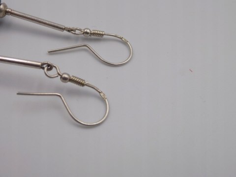 Piękne, stare, damskie, srebrne, długie kolczyki-srebro - VINTAGE biżuteria