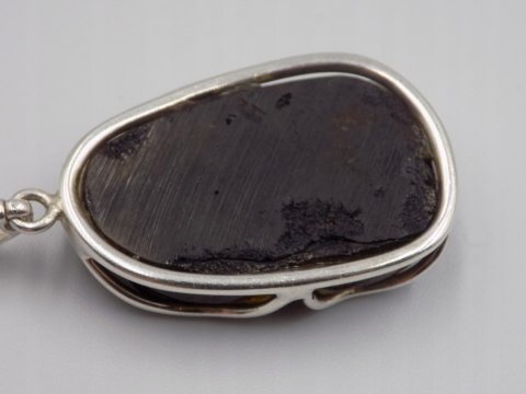 Piękny, damski srebrny wisiorek / zawieszka - BURSZTYN - srebro 925