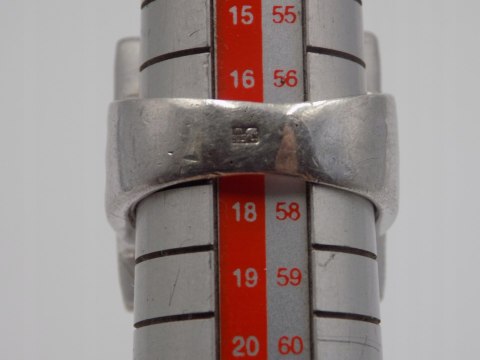 Piękny, duży, srebrny pierścionek z cyrkoniami - srebro 925 roz. 17