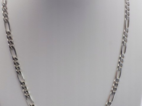 Piękny, srebrny, męski łańcuszek wzór FIGARO srebro 925 - 50 cm; 22,60 g.