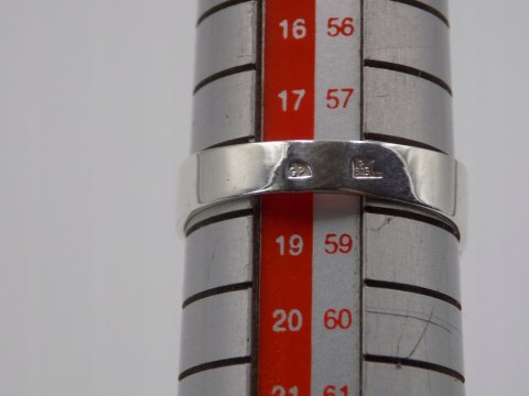 Piękny, stary, damski, srebrny pierścionek SZEŚCIOKĄT srebro 925 roz. 18