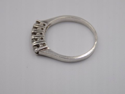 Piękny, stary, damski, srebrny pierścionek z cyrkoniami srebro 925 roz. 16