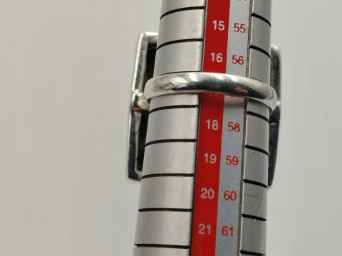 Stary piękny srebrny damski pierścionek MASA PERŁOWA r.17 biżuteria VINTAGE