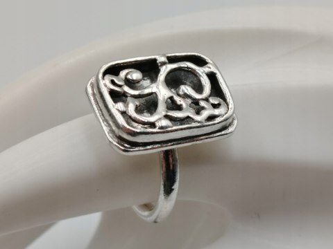 Stary srebrny damski pierścionek ażurowy r.17 srebro 925 biżuteria VINTAGE