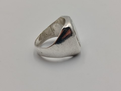 Stary srebrny sygnet LIŚĆ MARIHUANY / KONOPII r.16/17 biżuteria VINTAGE