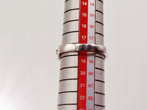 Piękny srebrny ażurowy damski pierścionek LIŚCIE BURSZTYN r.18 biżuteria